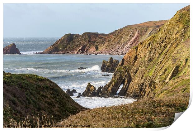 On the approach to Marloes Sands Print by Keith Douglas