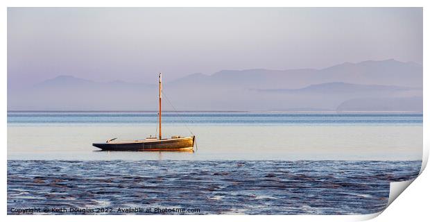 Moored in The Bay Print by Keith Douglas