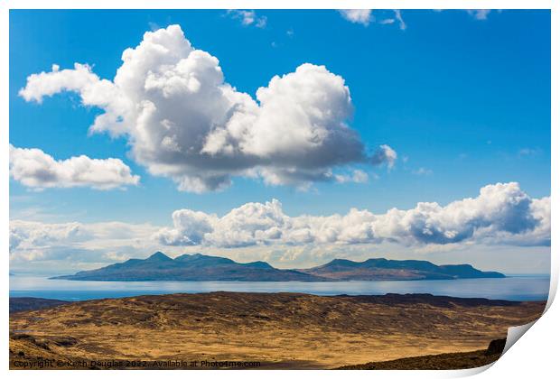 Rum and Eigg from the Black Cuillin Print by Keith Douglas