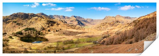 The Langdales - Panorama Print by Keith Douglas