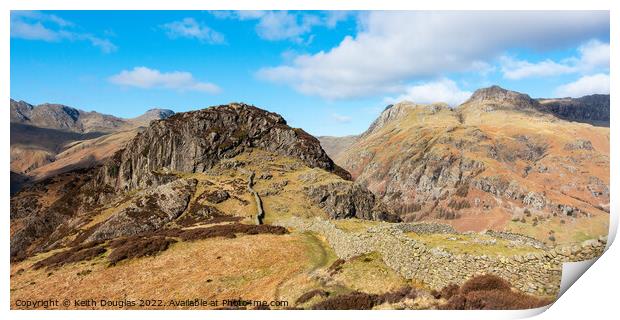 Side Pike and the Langdale Pikes Print by Keith Douglas