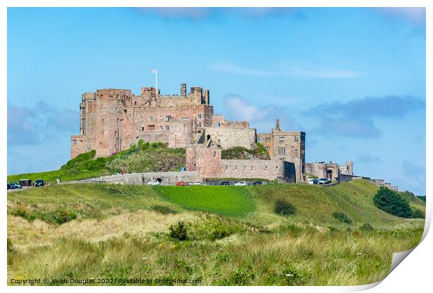 Bamburgh Castle from the South East Print by Keith Douglas