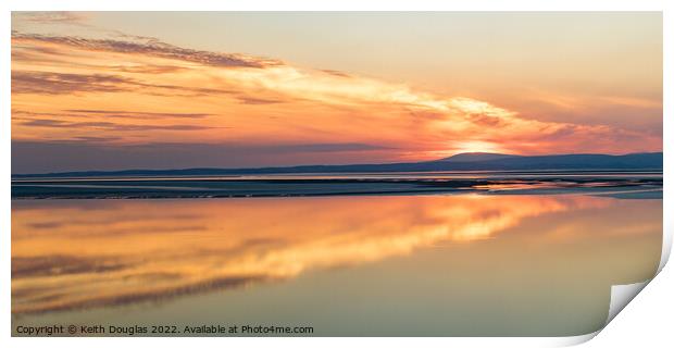 Morecambe Bay sunset over Black Combe Print by Keith Douglas