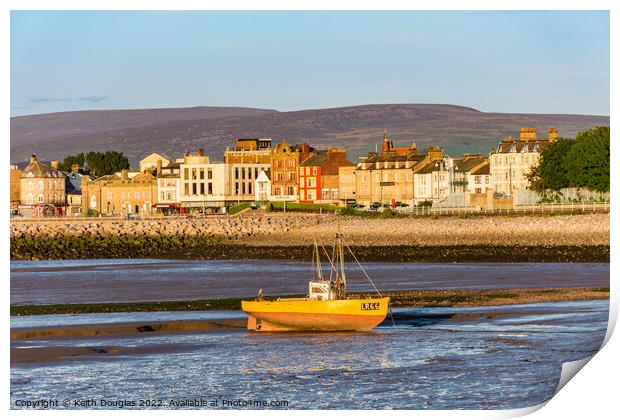 Morecambe Seafront and Fishing Boat Print by Keith Douglas