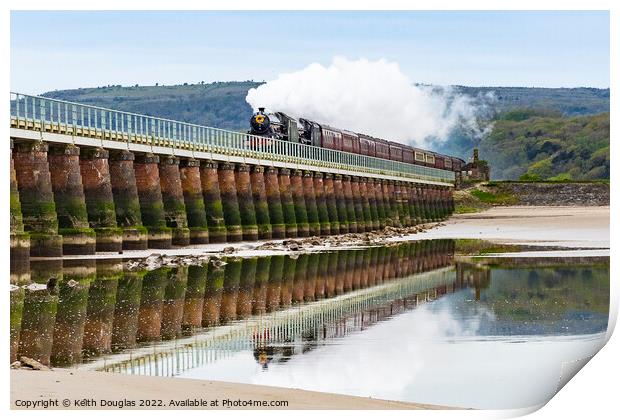 The Great Britain XIV steam tour on the Kent Viaduct, 27 April 2 Print by Keith Douglas