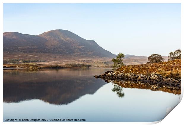 Ben Klibreck reflected in Loch Naver Print by Keith Douglas
