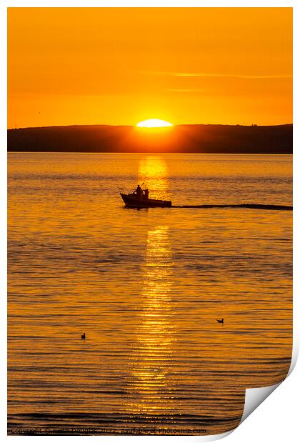 Morecambe Fishing Boat at Sunset Print by Keith Douglas