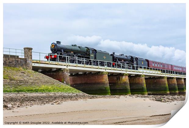 Double Steam on the Kent Viaduct, 27 April 2022 Print by Keith Douglas
