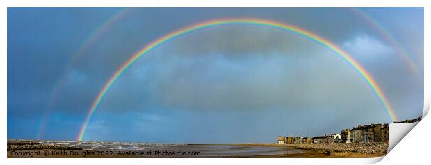 Double Rainbow over Sandylands, Morecambe Print by Keith Douglas