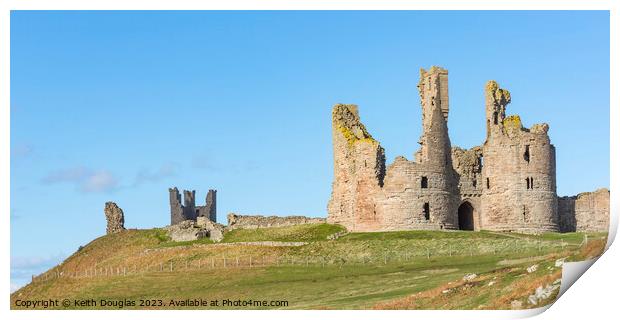 Dunstanburgh Castle, Northumberland Print by Keith Douglas