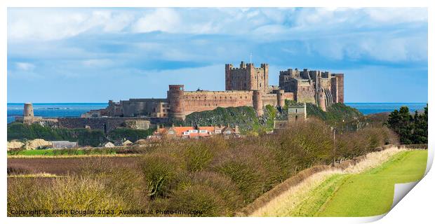 Bamburgh Castle Print by Keith Douglas