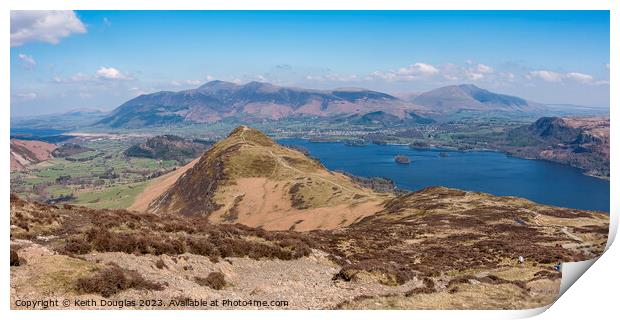 Catbells, Skiddaw and Blencathra Print by Keith Douglas