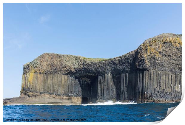 Basalt Columns and Boat Cave, Staffa Print by Keith Douglas