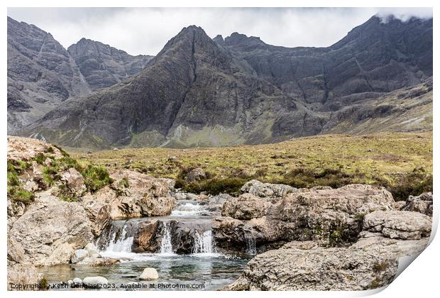 Waterfalls at the Fairy Pools, Skye, Scotland Print by Keith Douglas