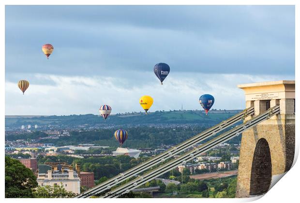 Hot Air Balloons over Bristol Print by Keith Douglas