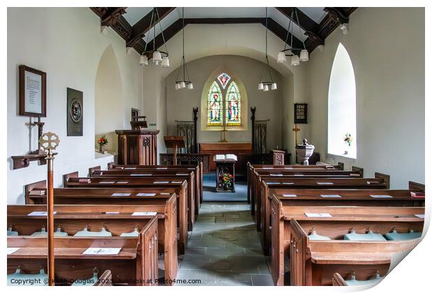 Inside St James Church at Buttermere Print by Keith Douglas