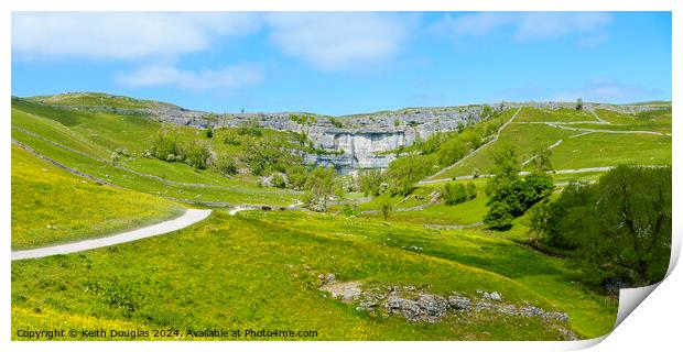 Malham Cove in the Yorkshire Dales Print by Keith Douglas