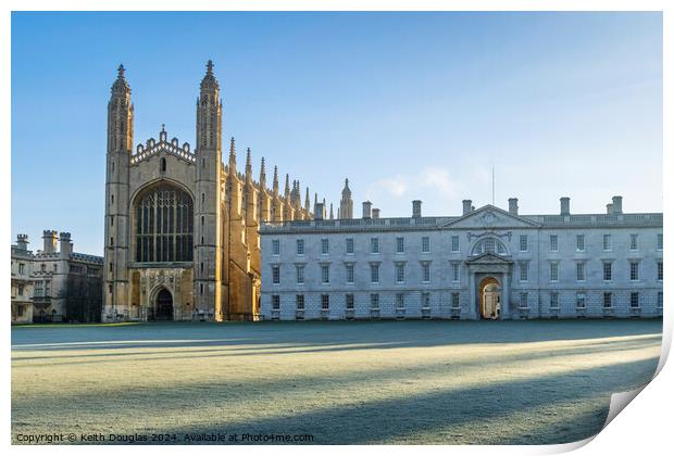 Kings College Cambridge in Winter Print by Keith Douglas