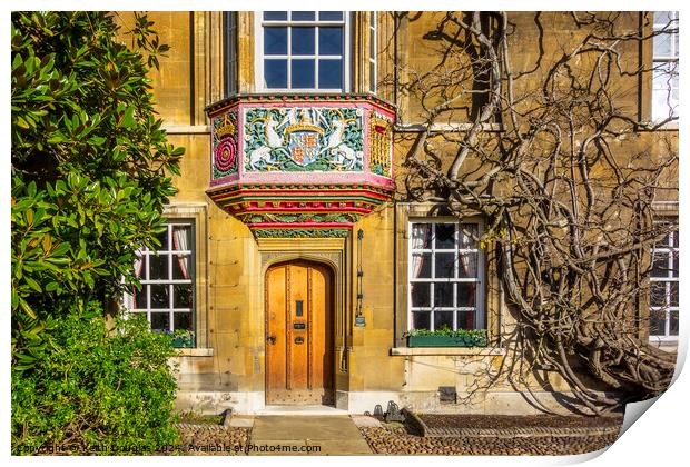 Christs College Cambridge - The Masters Lodge Print by Keith Douglas