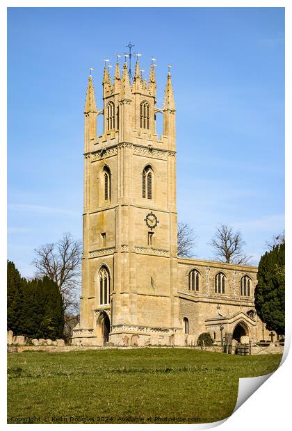 Lowick Church, Northamptonshire Print by Keith Douglas