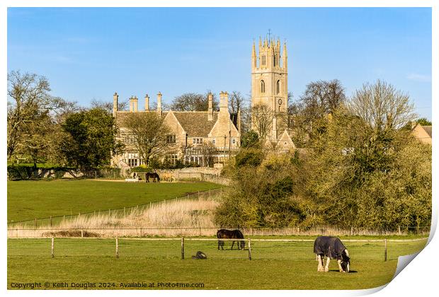 Lowick Church, Northamptonshire Print by Keith Douglas