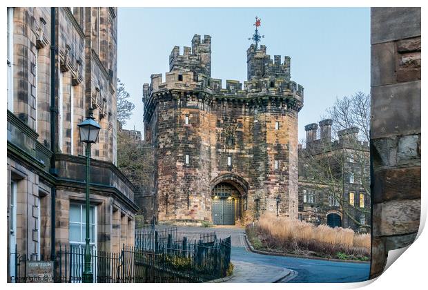 Lancaster Castle in the Winter Print by Keith Douglas