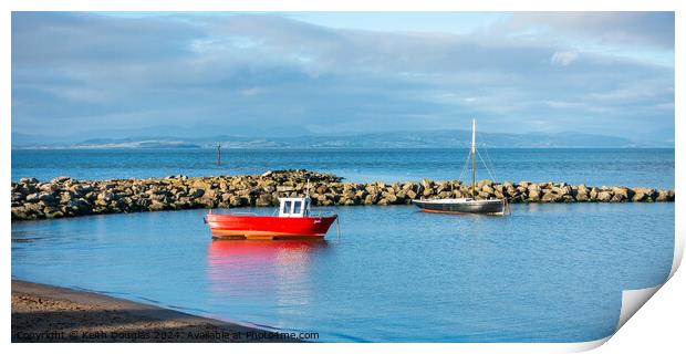 Boats in Morecambe Bay Print by Keith Douglas
