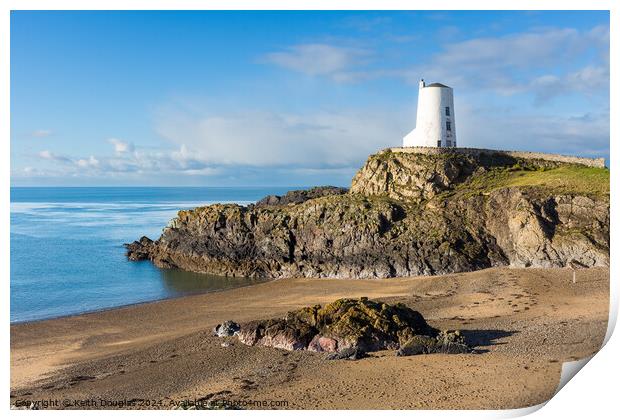 Tŵr Mawr lighthouse, Llanddwyn Island Print by Keith Douglas