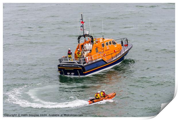RNLI Rescue on Anglesey Print by Keith Douglas