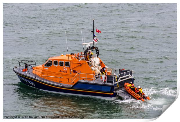 RNLI Rescue on Anglesey completed Print by Keith Douglas