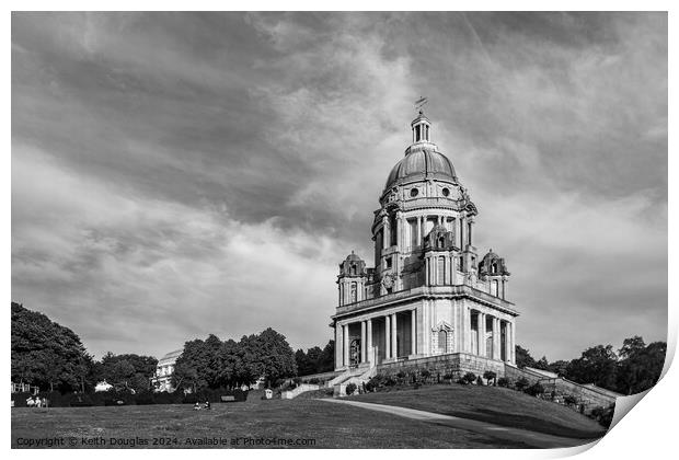 The Ashton Memorial, Williamsons Park, Lancaster (B/W) Print by Keith Douglas