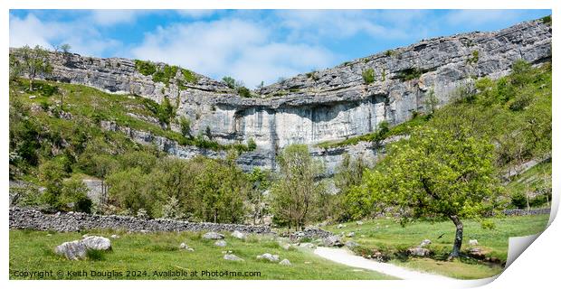 Malham Cove in the Yorkshire Dales, England Print by Keith Douglas