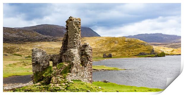 Ardvreck Castle, Assynt, Sutherland, Scotland Print by Keith Douglas