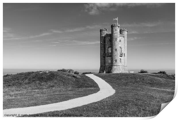 Broadway Tower in the Cotswolds Print by Keith Douglas