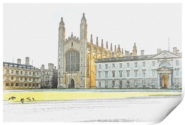 Kings College, Cambridge Print by Keith Douglas