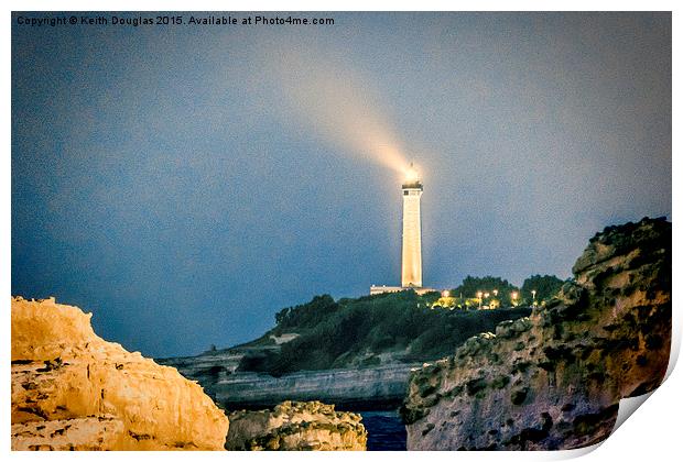Biarritz Lighthouse Print by Keith Douglas