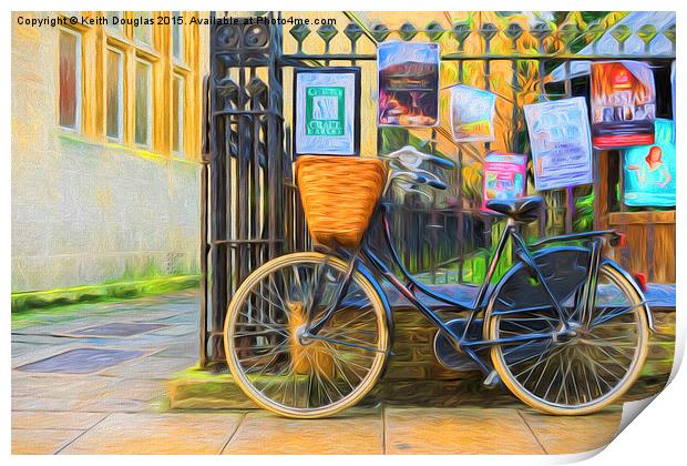 Bike and Basket Print by Keith Douglas