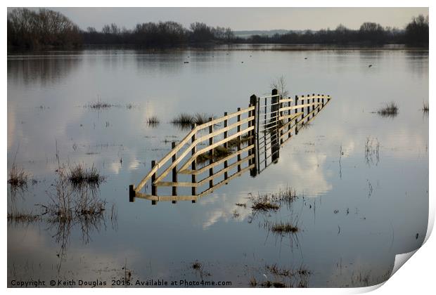 Floating fence and gate optical illusion Print by Keith Douglas