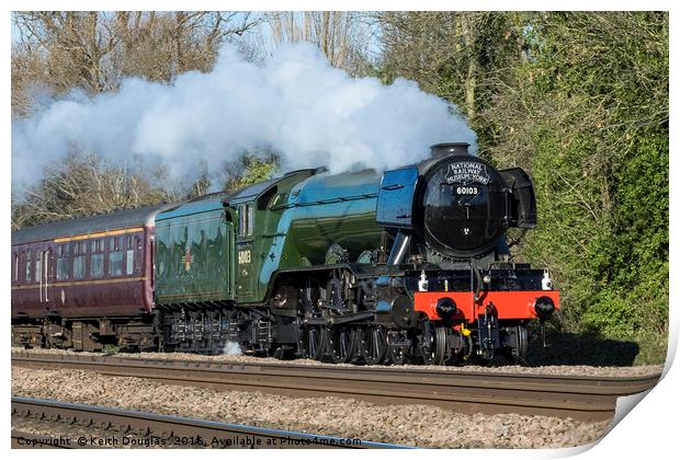 Flying Scotsman heads for London Print by Keith Douglas