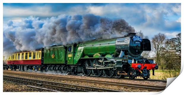 Flying Scotsman steaming to the North Print by Keith Douglas