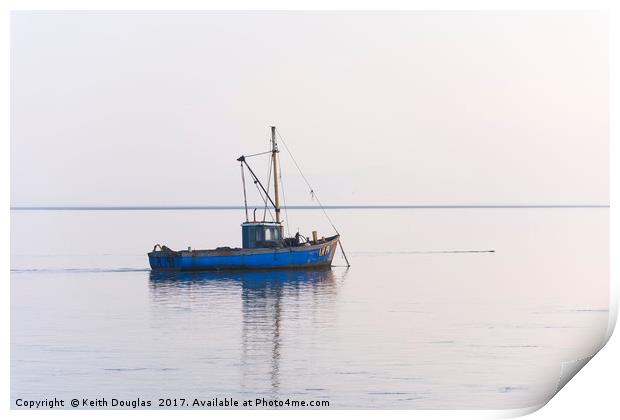 Fishing Boat in Morecambe Bay Print by Keith Douglas