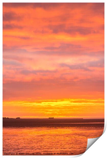 Morecambe Bay Sunset Print by Keith Douglas