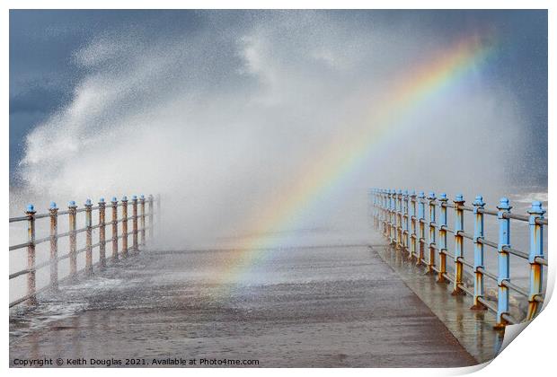 Rainbow in the Waves Print by Keith Douglas