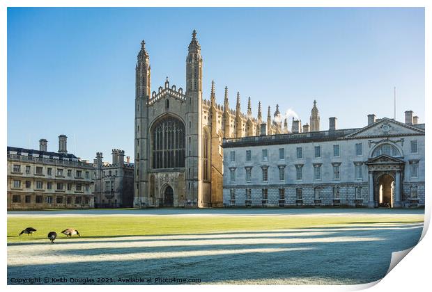 King's College Cambridge Print by Keith Douglas