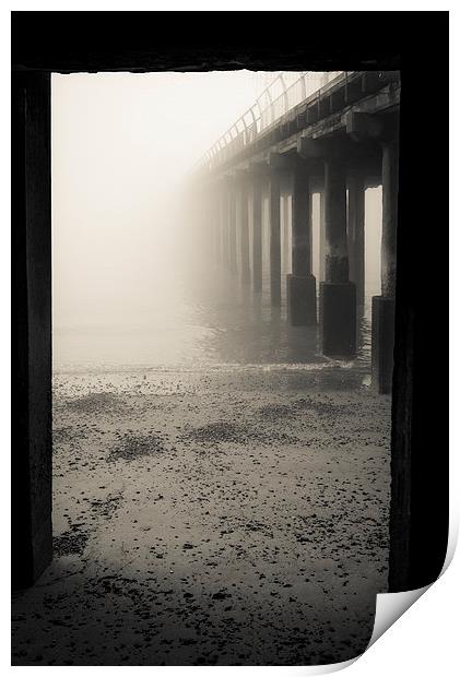 Foggy Felixstowe Pier Print by Paul Walker