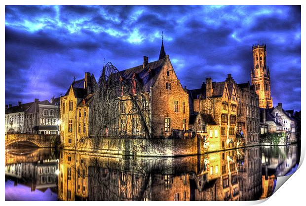  Reflections in Brugge Print by Lorraine Paterson
