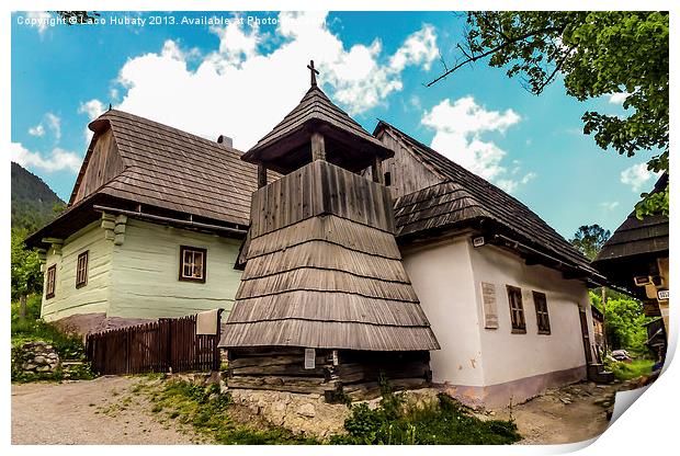 Belfry in Vlkolinec ,Slovakia,Unesco World Heritag Print by Laco Hubaty