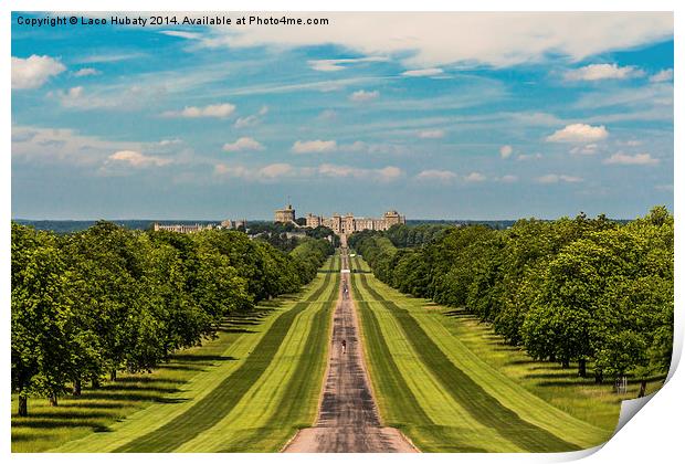 Long walk to the castle Print by Laco Hubaty