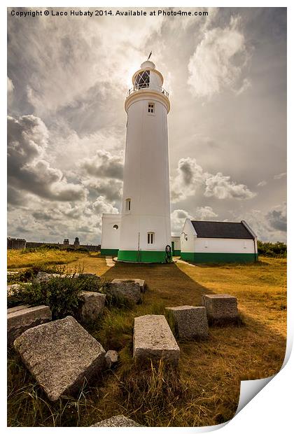 Lighthouse in Keyhaven Print by Laco Hubaty