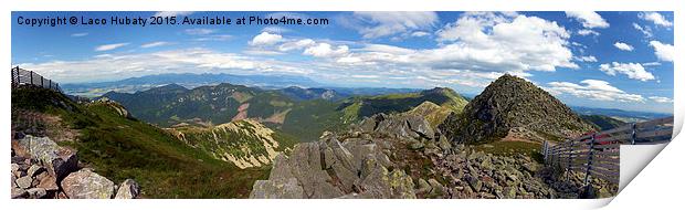 View from Chopok peak panorama Print by Laco Hubaty